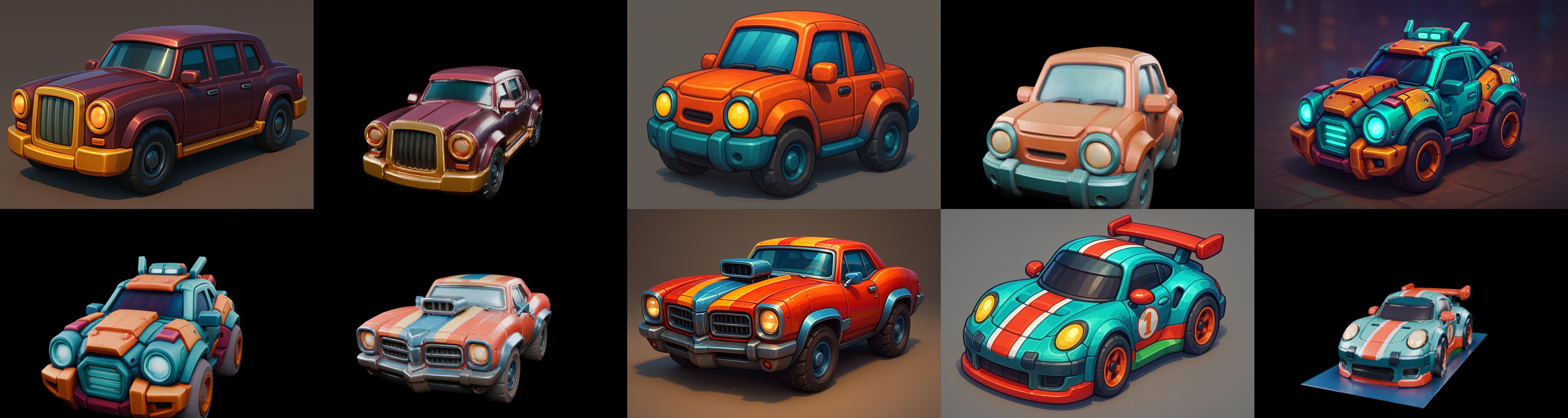 Stylized Car Advanced model bundle 8 pack 100 glb 3D model_18