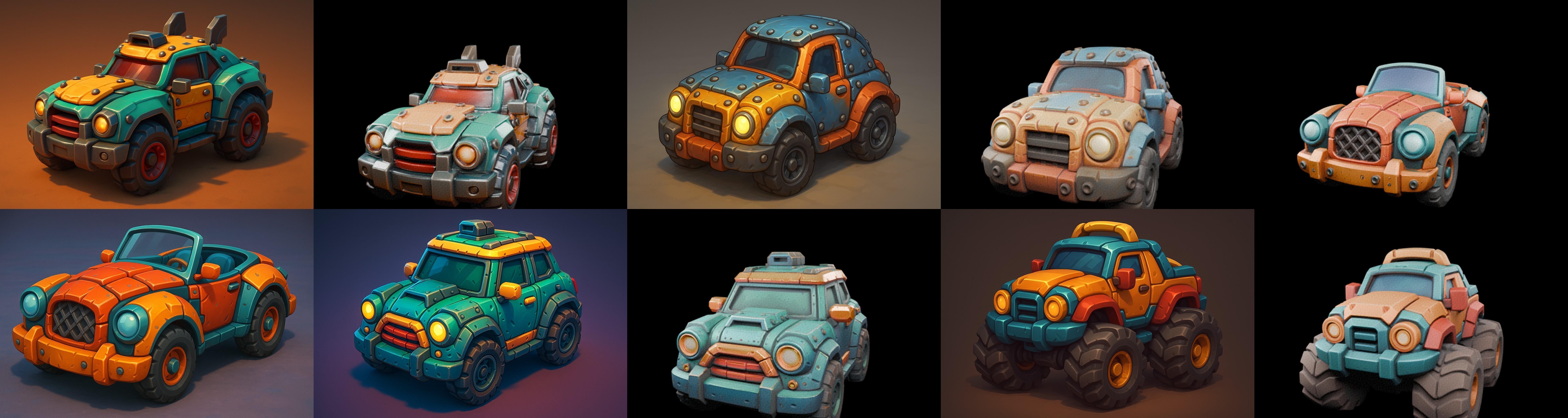 Stylized Car Advanced model bundle 8 pack 100 glb 3D model_15