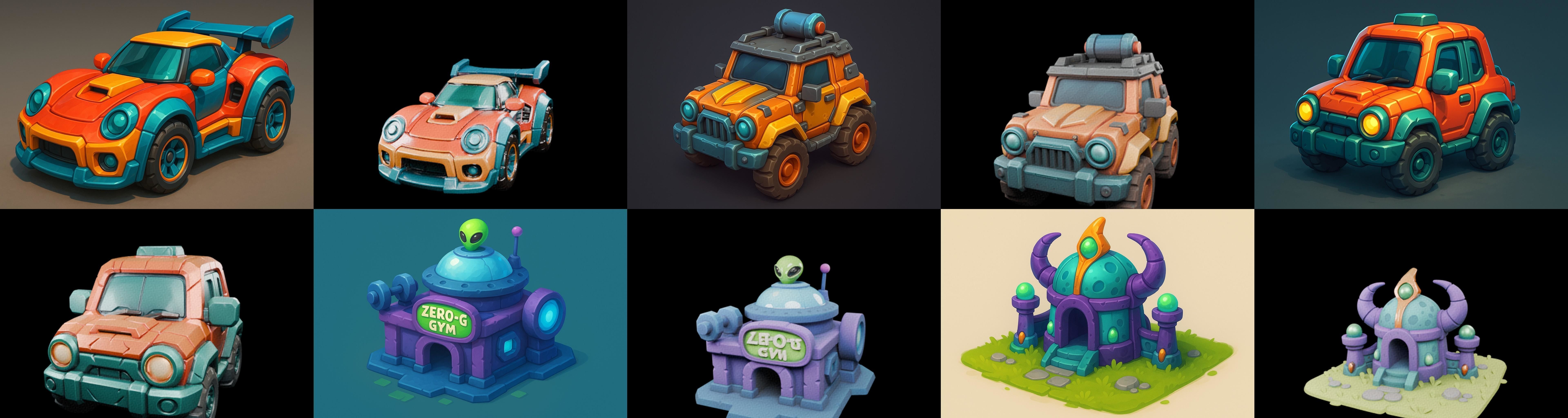 Stylized Car Advanced model bundle 8 pack 100 glb 3D model_13