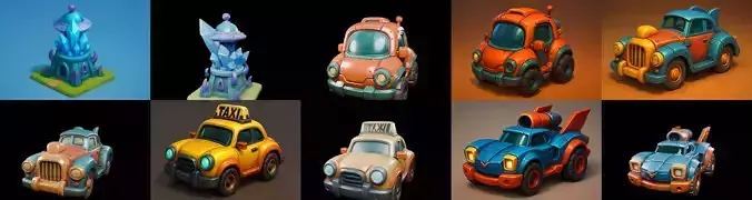 Stylized Car Advanced model bundle 20 pack 100 glb