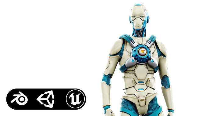 CYBORGTOPIA B-8  Rigged for Unreal Engine - Unity - MIXAMO 3D model