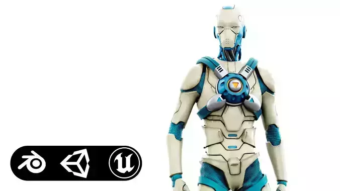 CYBORGTOPIA B-8  Rigged for Unreal Engine - Unity - MIXAMO