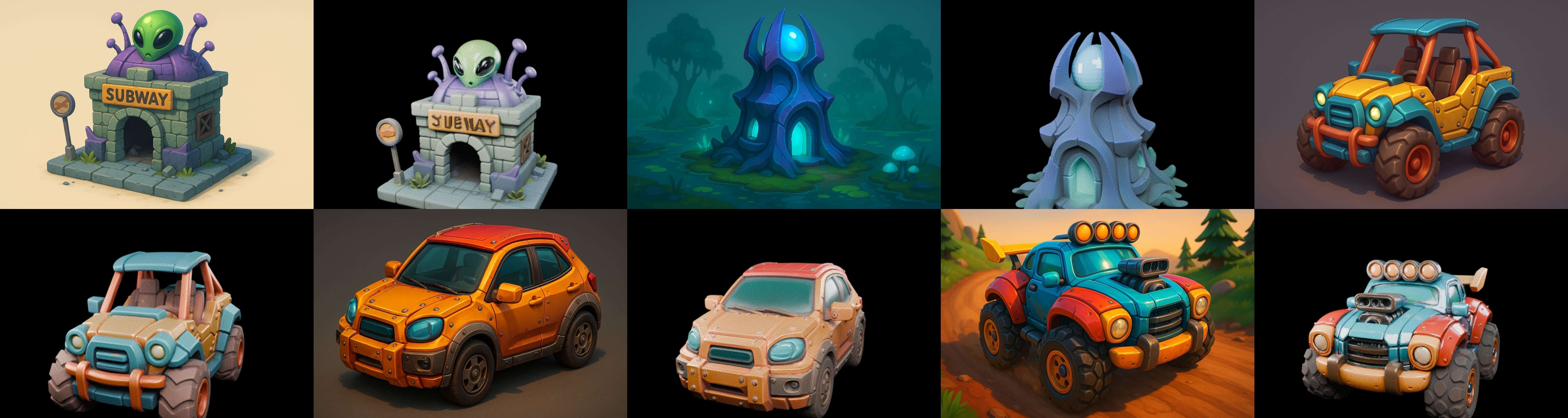 Stylized Car Advanced model bundle 11 pack 100 glb 3D model_8