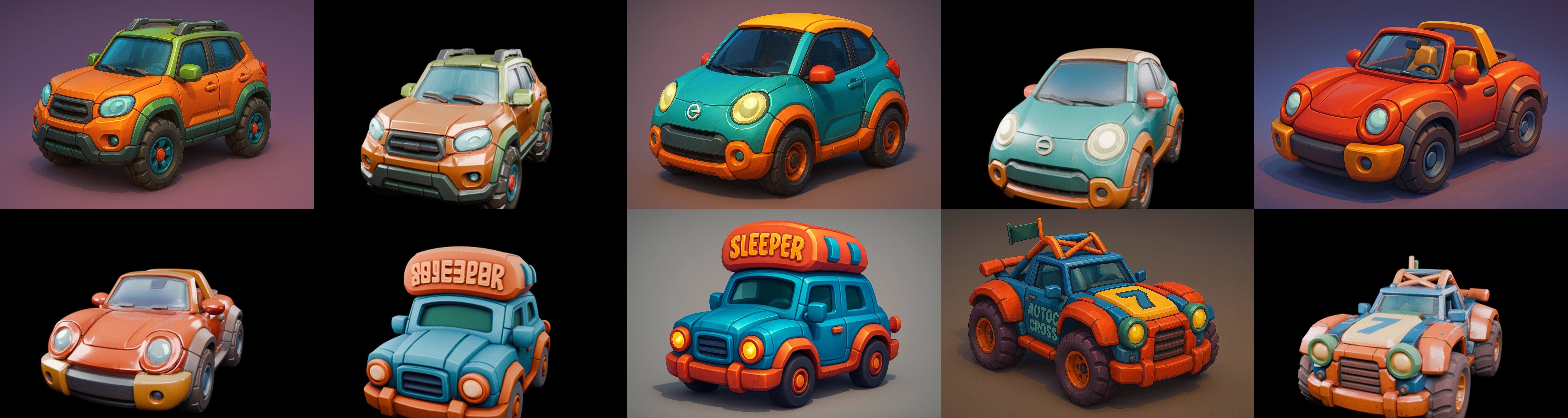 Stylized Car Advanced model bundle 11 pack 100 glb 3D model_18