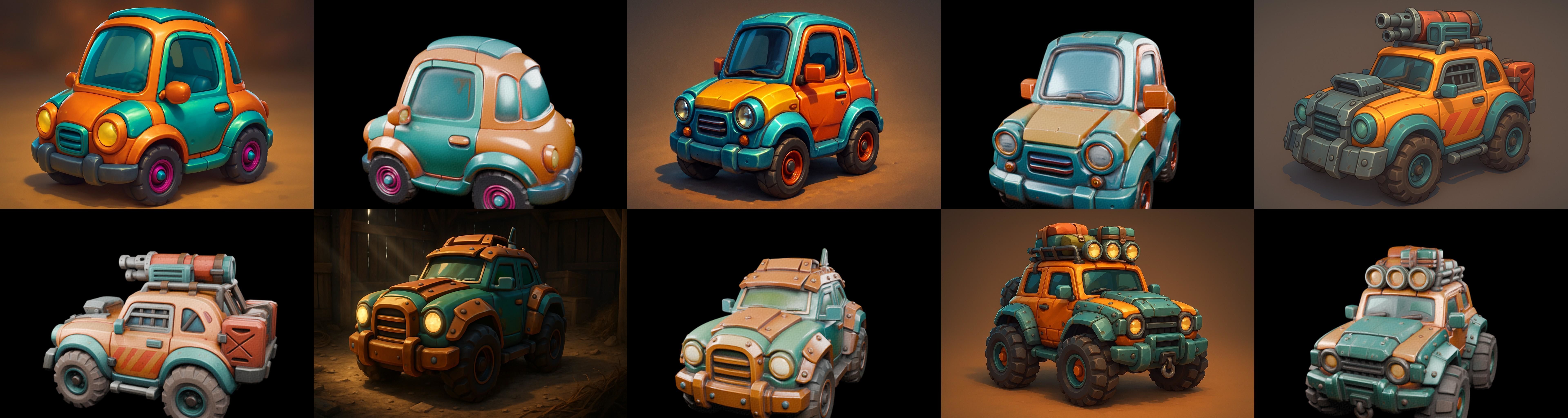 Stylized Car Advanced model bundle 11 pack 100 glb 3D model_9