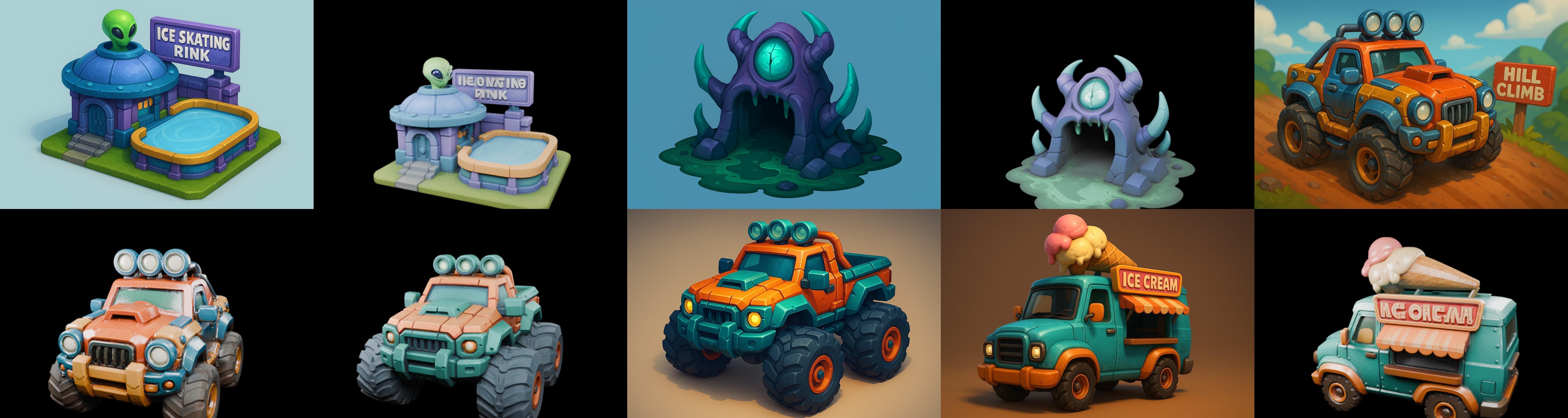 Stylized Car Advanced model bundle 11 pack 100 glb 3D model_19