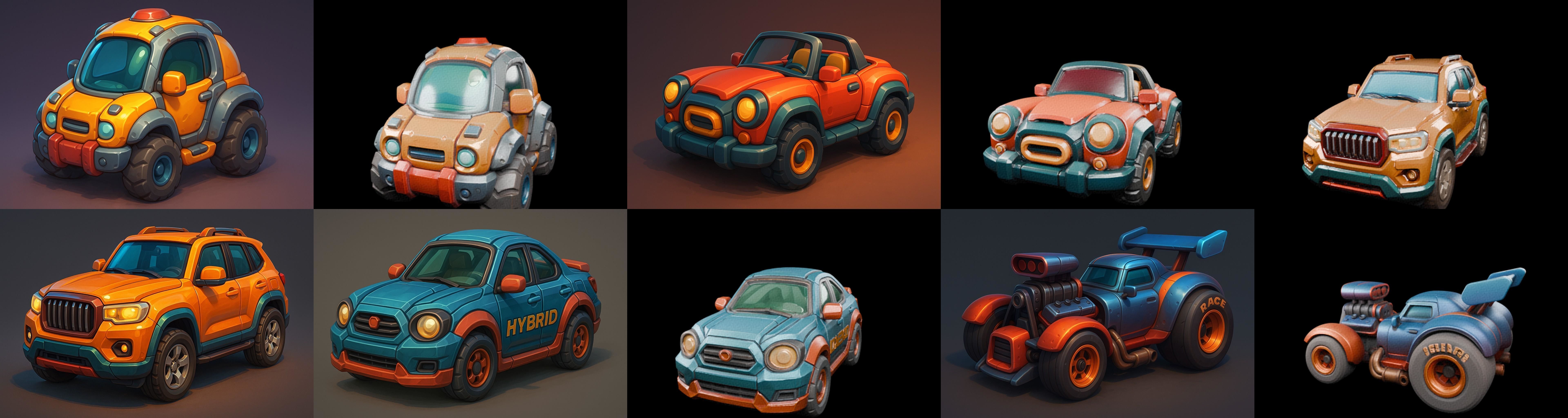 Stylized Car Advanced model bundle 11 pack 100 glb 3D model_17