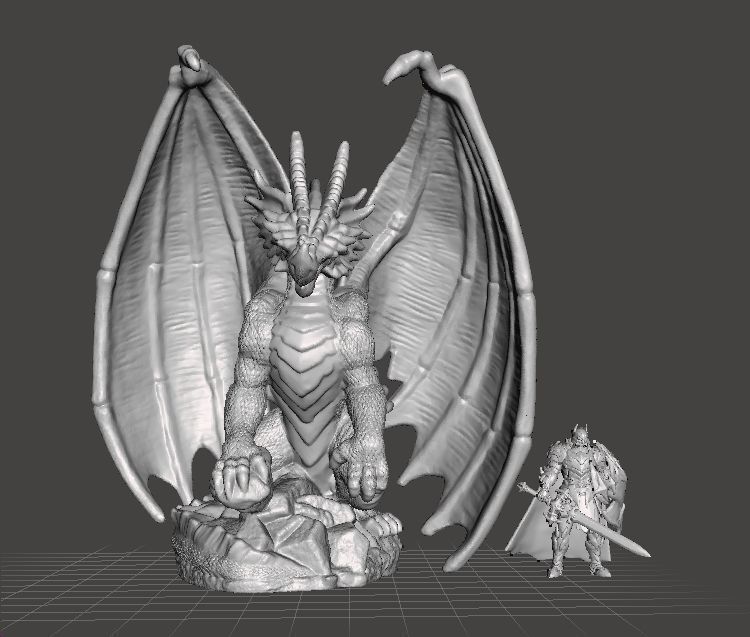 ADULT ELDER DRAGON MINIATURE MODEL FIGURE FANTASY GAMES RPG DND 3D print model_2