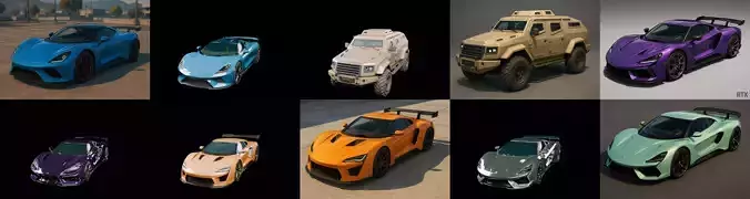 Sport Car bundle 8 pack 100 glb