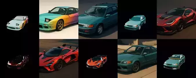 Sport Car bundle 7 pack 100 glb