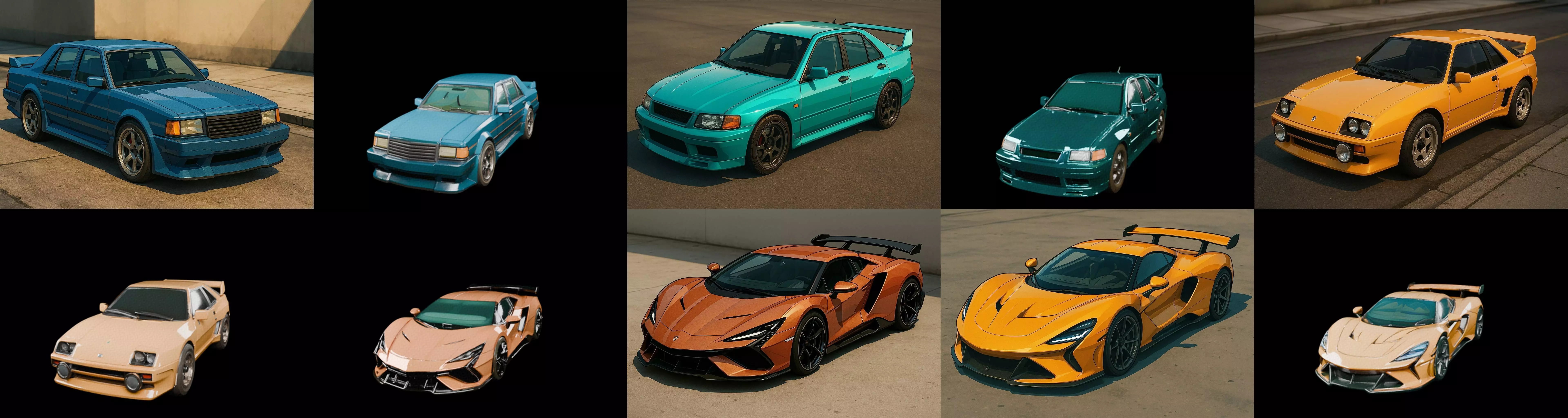 Sport Car bundle 5 pack 100 glb 3D model