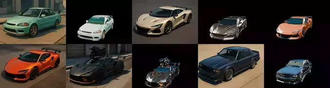 Sport Car bundle 3 pack 100 glb