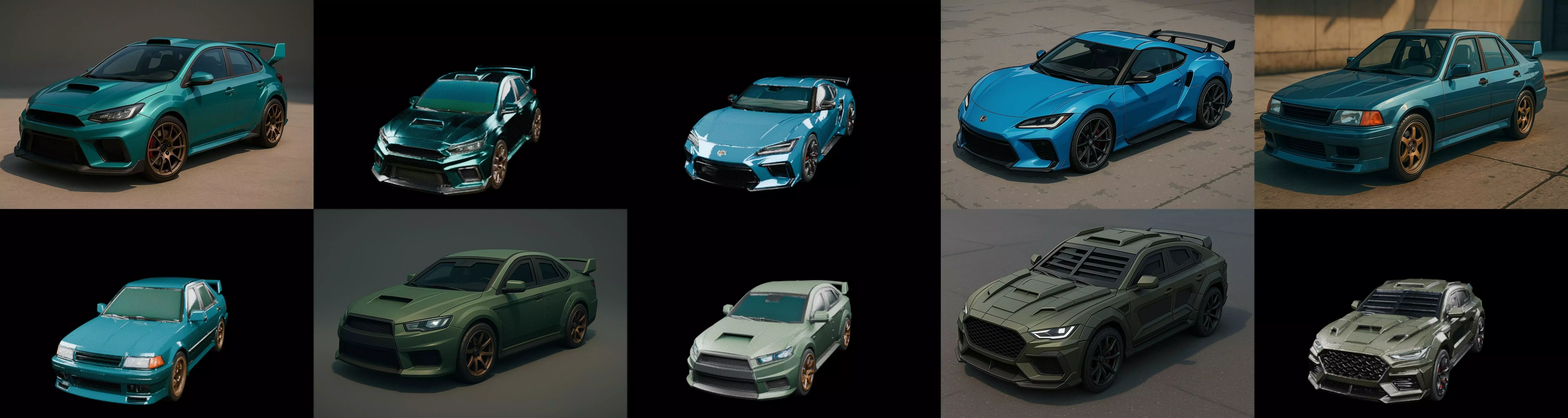 Sport Car bundle 2 pack 100 glb 3D model