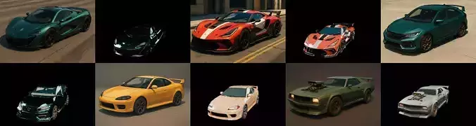 Sport Car bundle 18 pack 100 glb