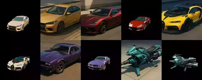 Sport Car bundle 17 pack 100 glb