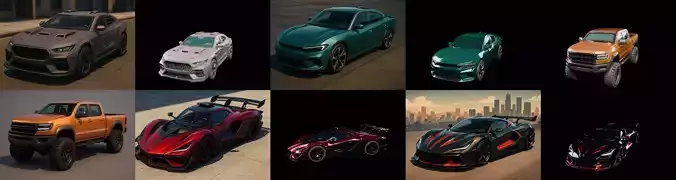 Sport Car bundle 16 pack 100 glb