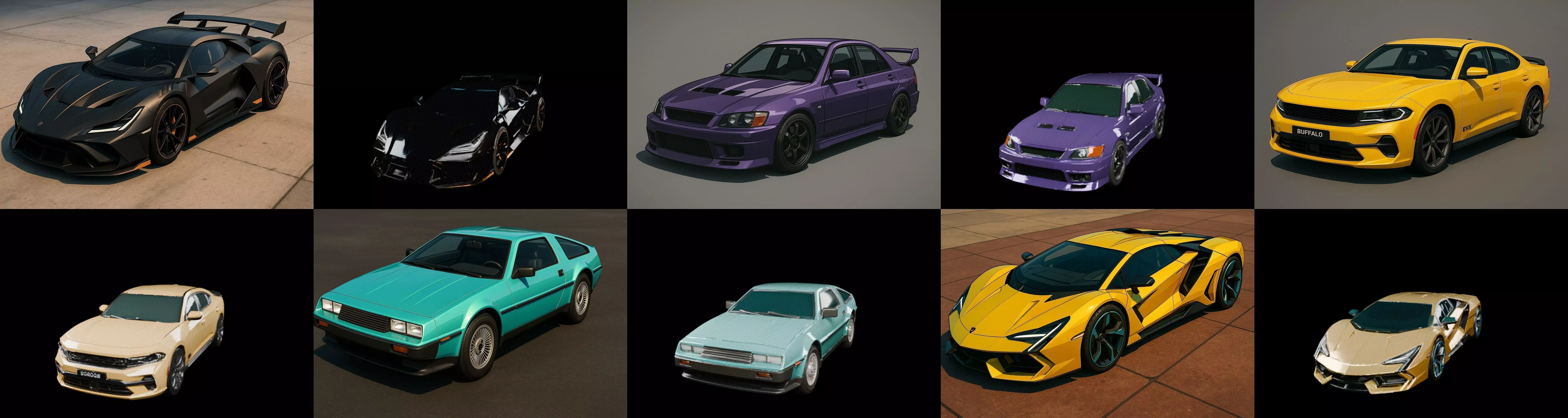 Sport Car bundle 14 pack 100 glb 3D model