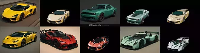 Sport Car bundle 13 pack 100 glb