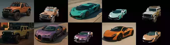 Sport Car bundle 11 pack 100 glb