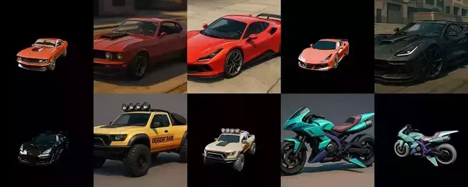 Sport Car bundle 1 pack 100 glb