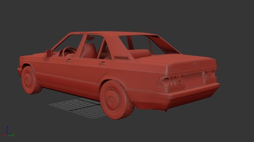 Mercedes Benz 190 W201 1982 3D print model_2