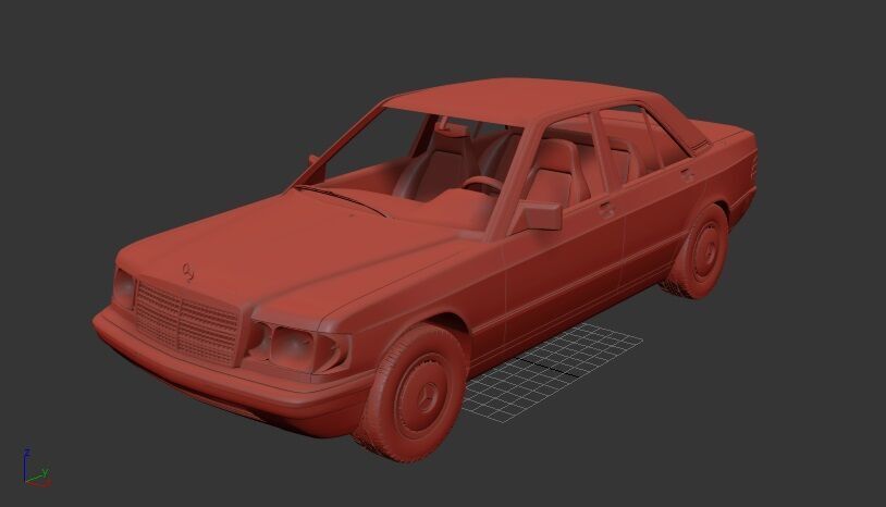 Mercedes Benz 190 W201 1982 3D print model_1