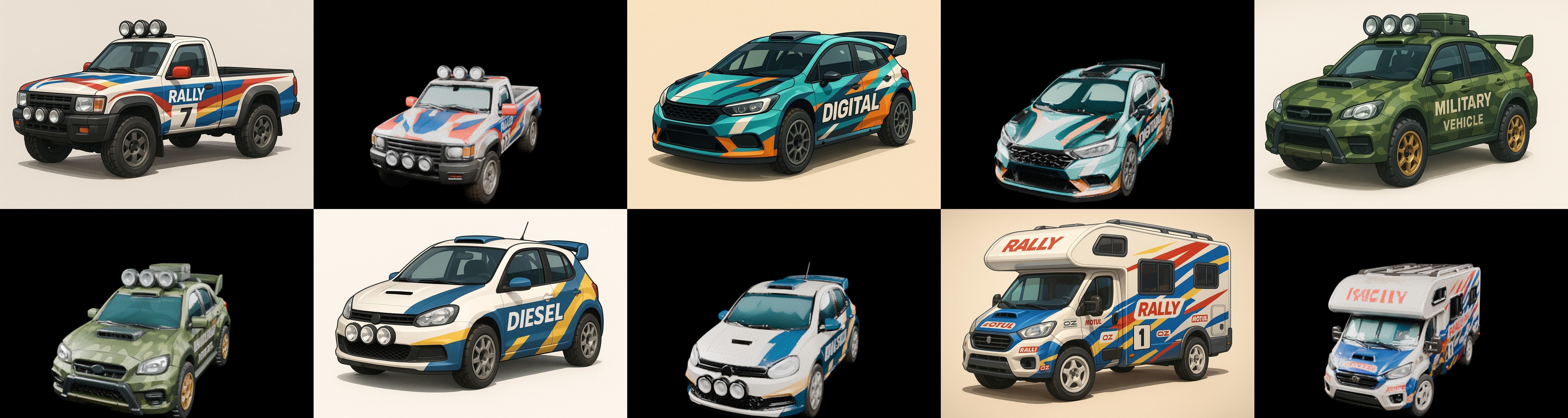 rally cars bundle 7 pack 100 glb 3D model_2