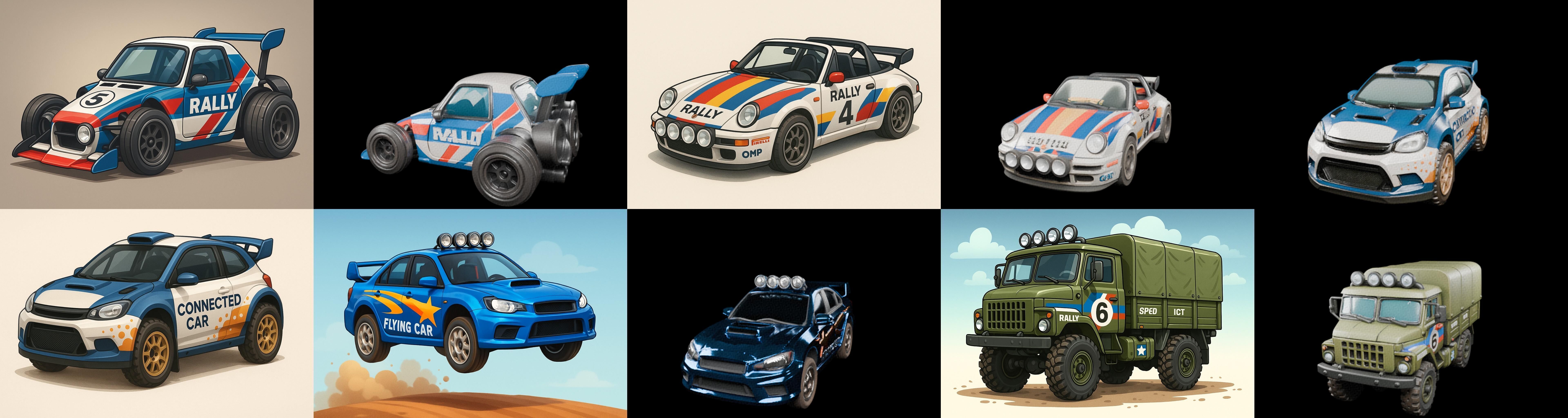 rally cars bundle 7 pack 100 glb 3D model_8