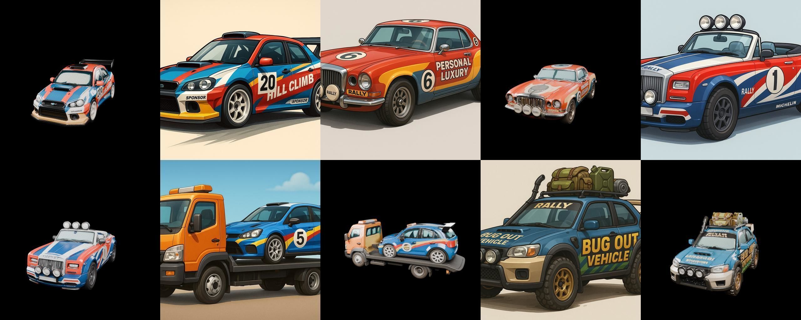 rally cars bundle 7 pack 100 glb 3D model_12