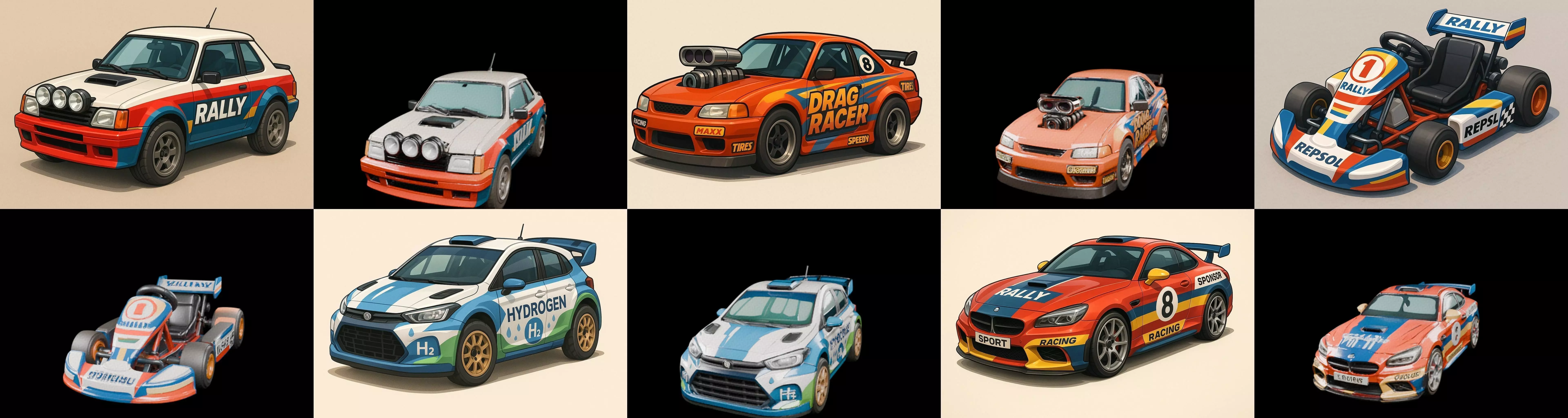rally cars bundle 7 pack 100 glb 3D model_0