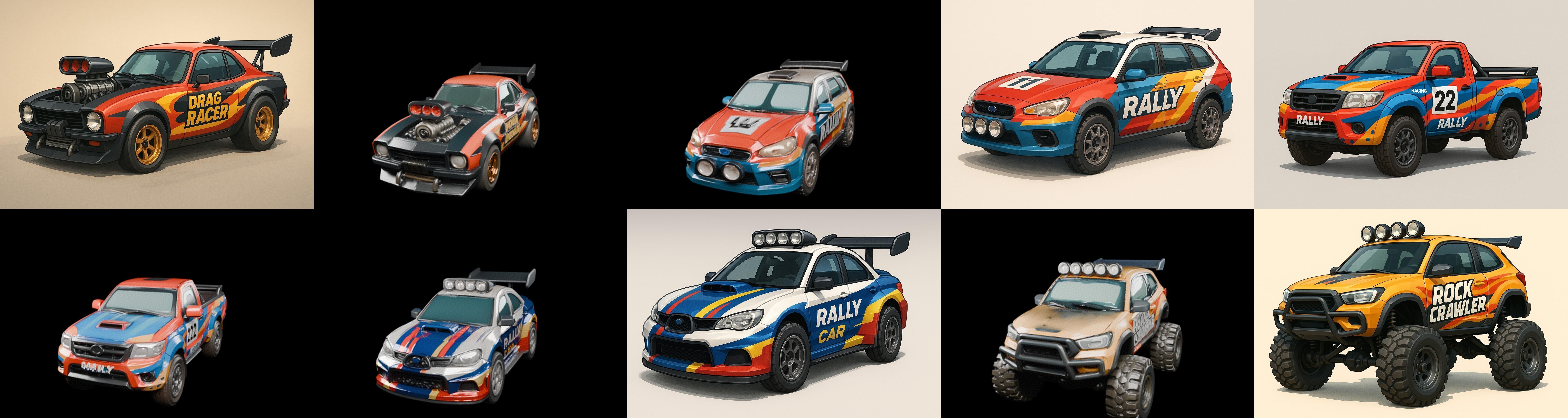 rally cars bundle 7 pack 100 glb 3D model_9