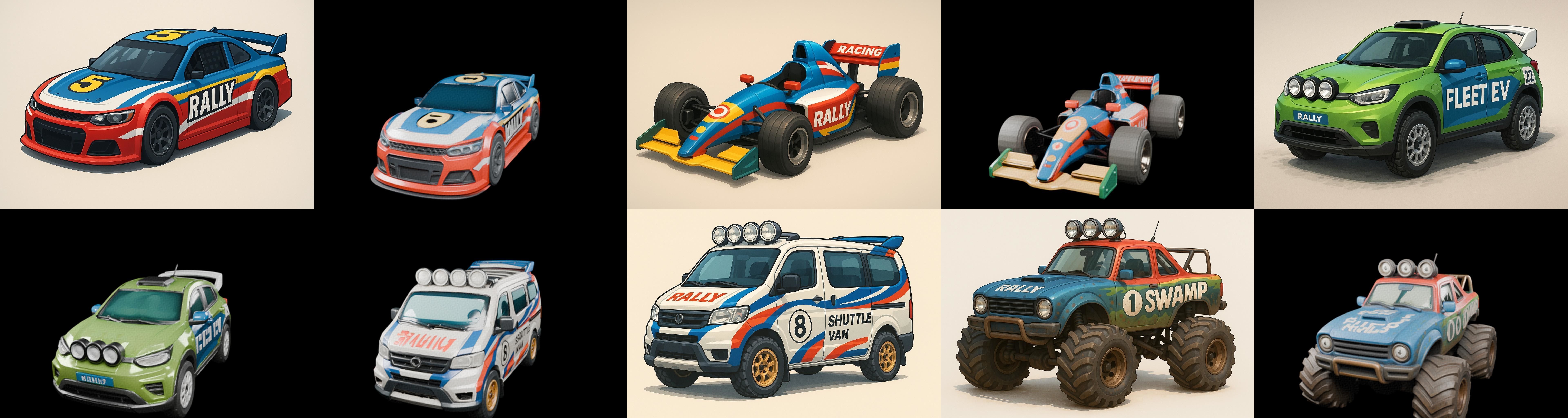 rally cars bundle 7 pack 100 glb 3D model_14
