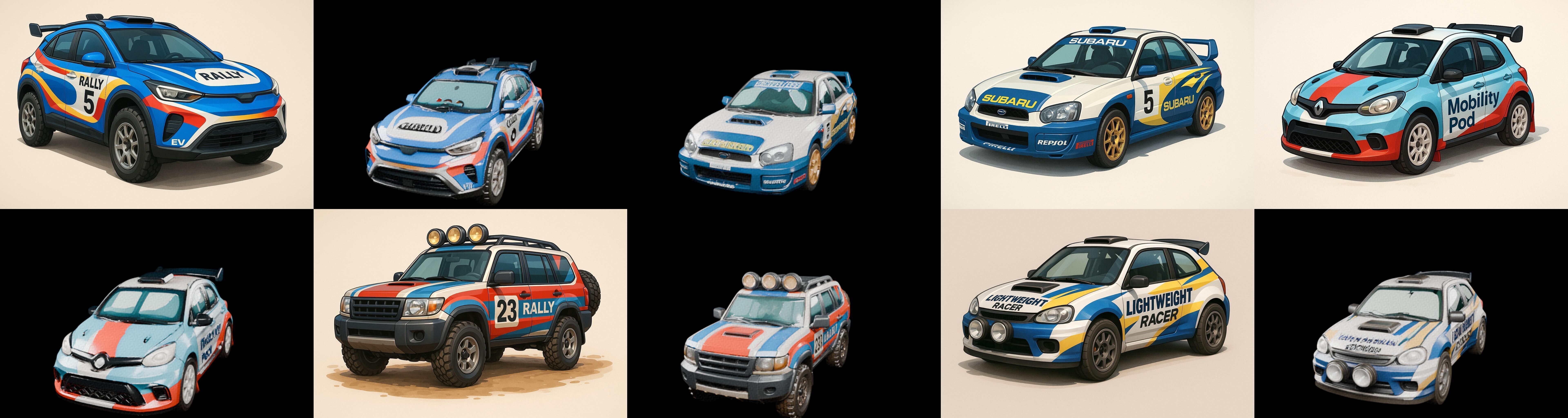 rally cars bundle 7 pack 100 glb 3D model_4