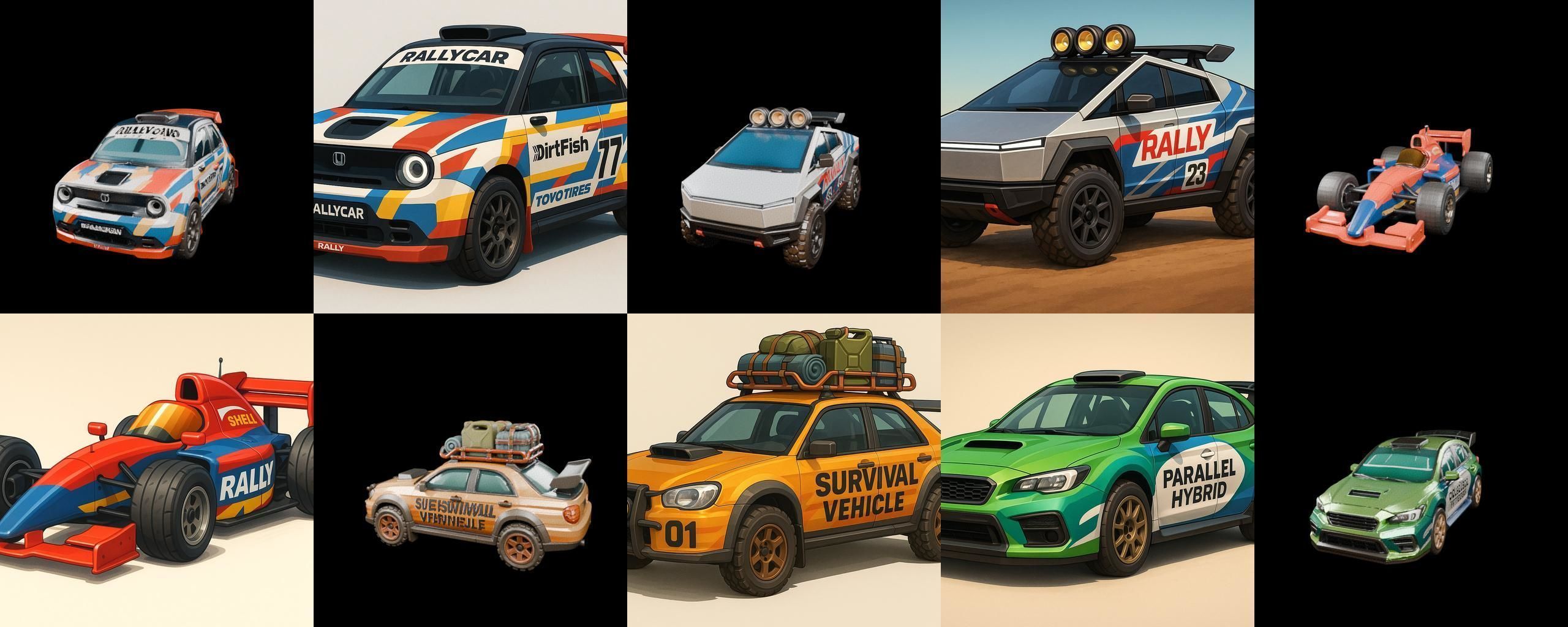 rally cars bundle 7 pack 100 glb 3D model_11