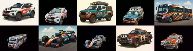 rally cars bundle 2 pack 100 glb