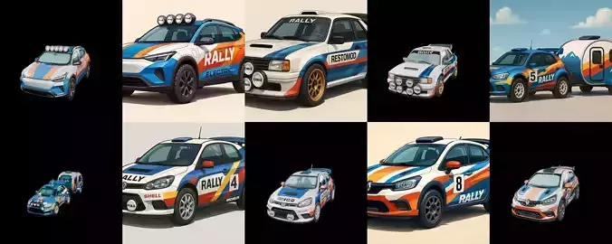 rally cars bundle 12 pack 100 glb