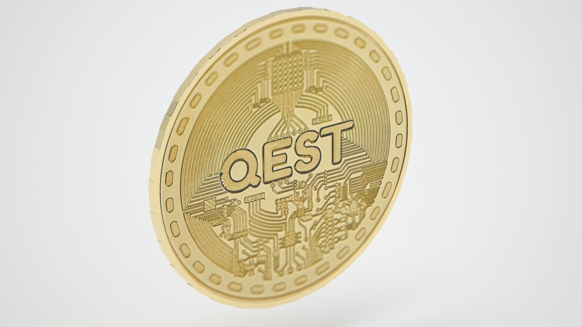 Qest Coin 3D model_6