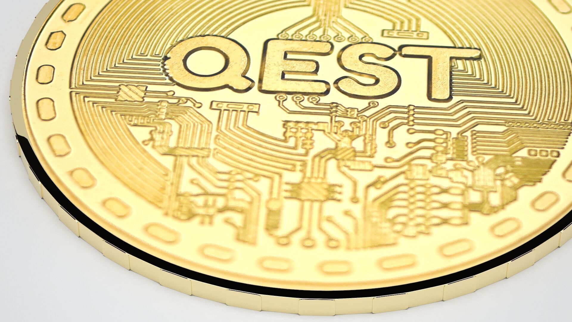 Qest Coin 3D model_3