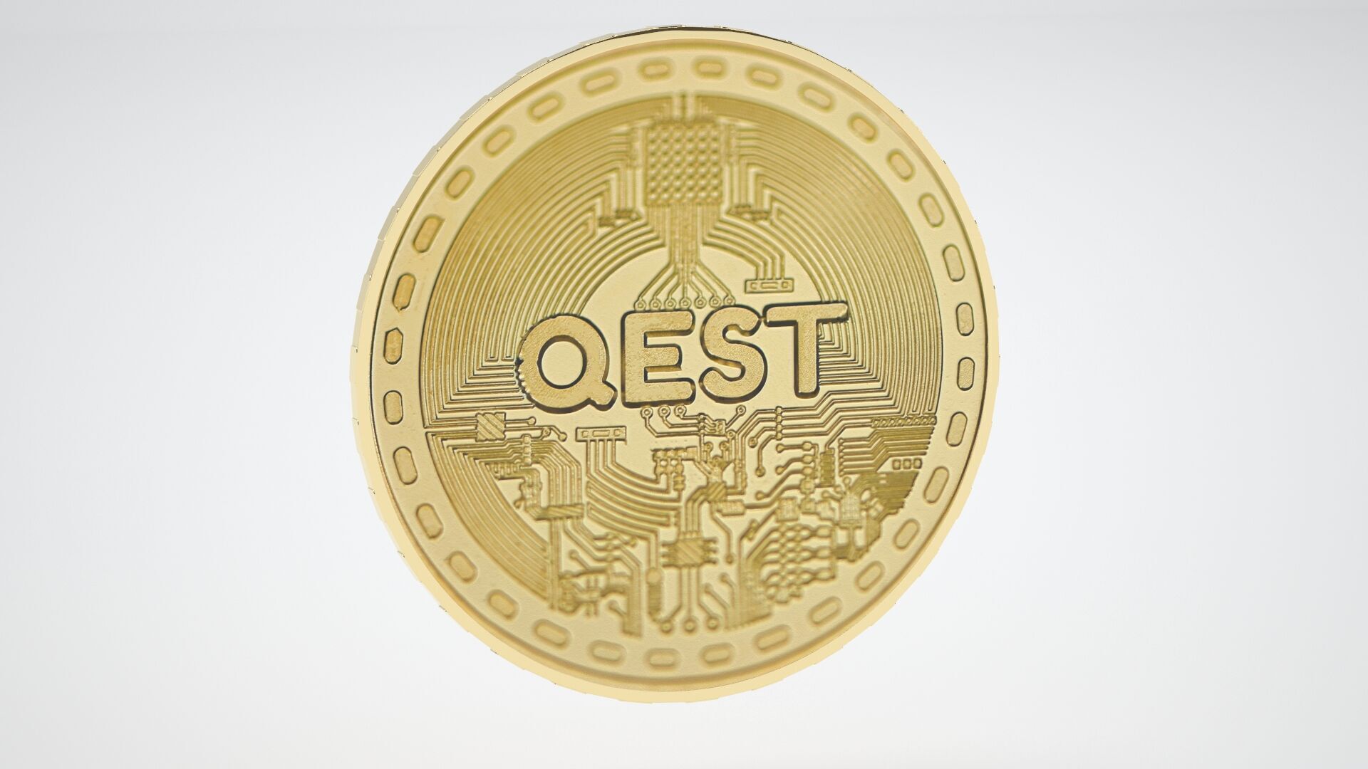 Qest Coin 3D model_5