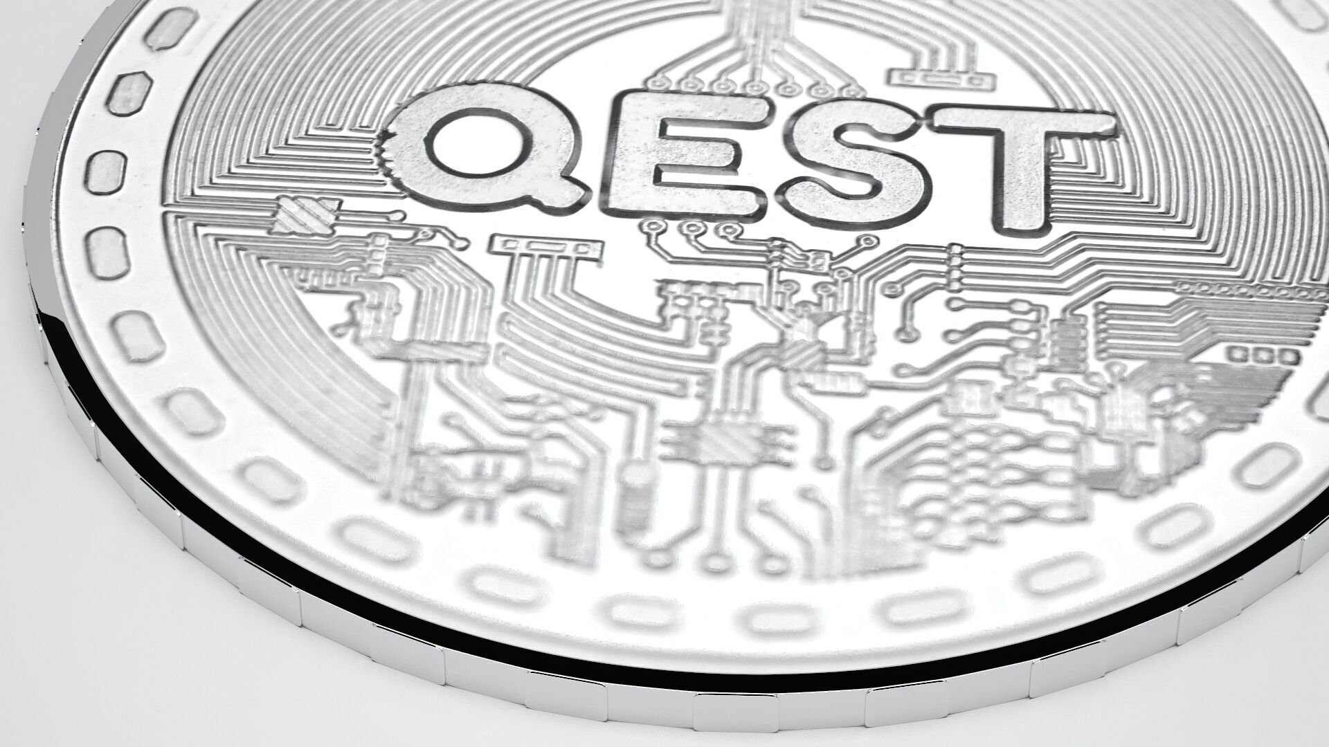 Silver Qest Coin 3D model_4