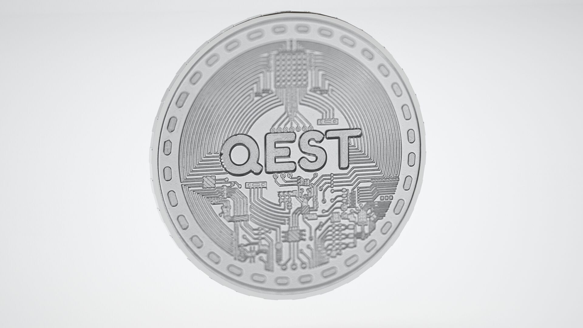 Silver Qest Coin 3D model_6