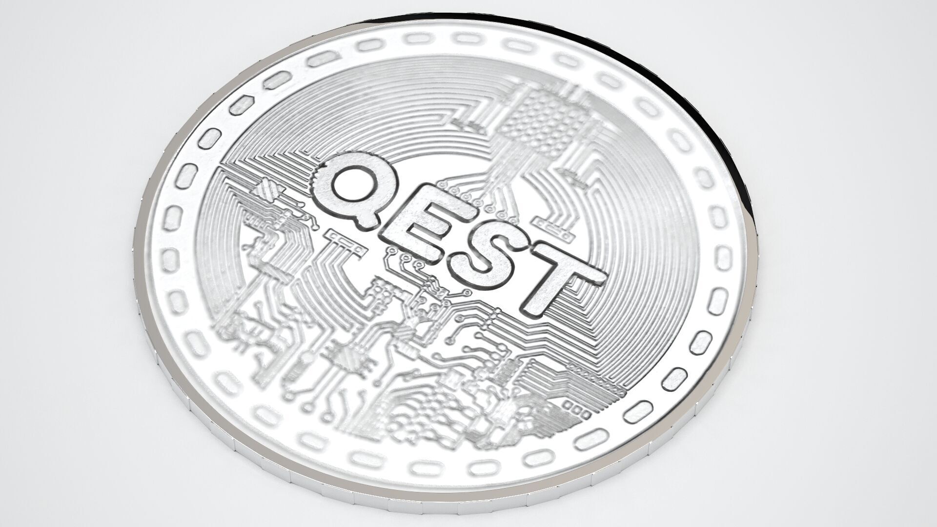 Silver Qest Coin 3D model_5