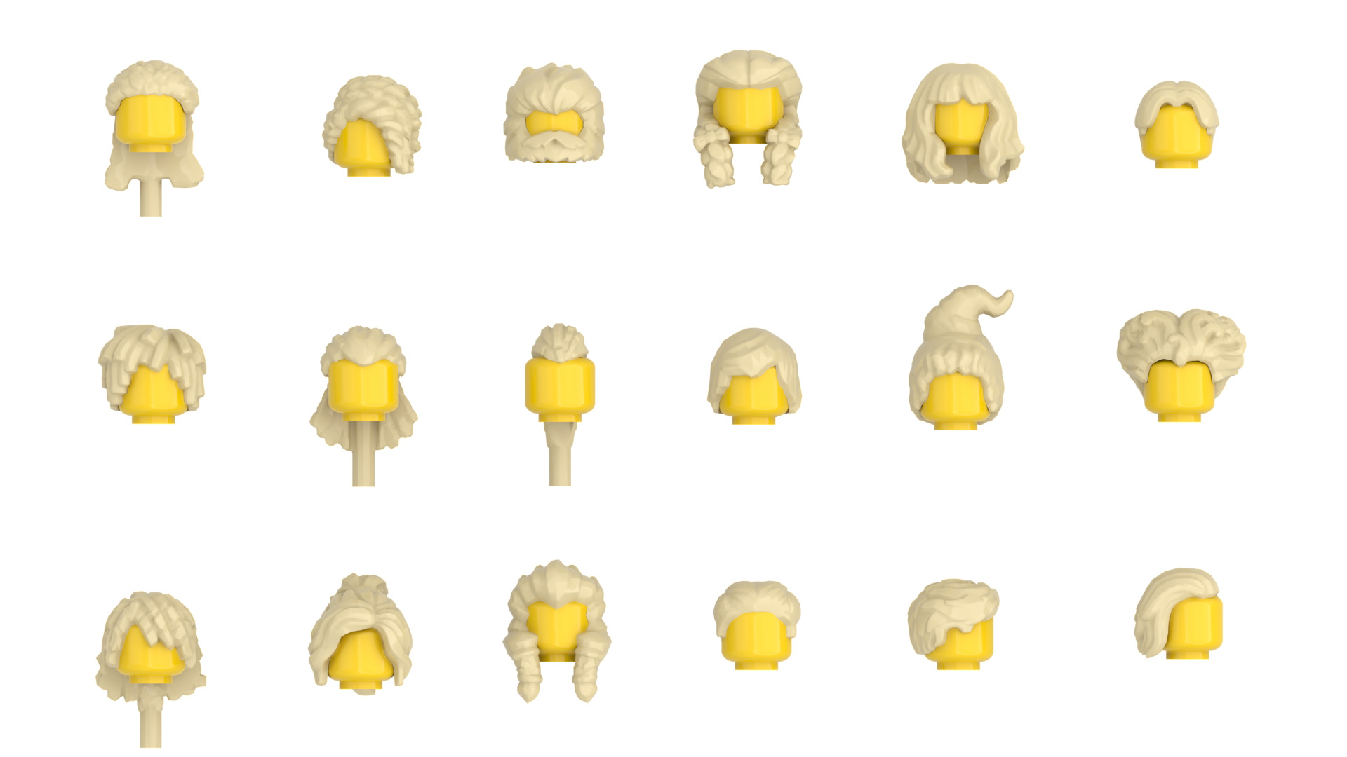 TwinD Lego - Minifigure Hair pack 11 3D print model_2