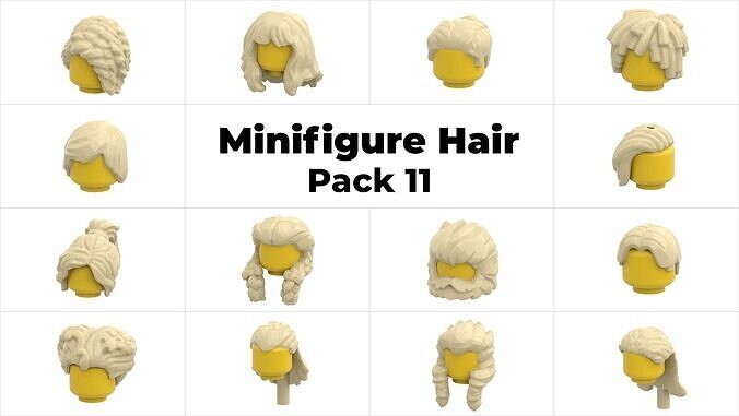 TwinD Lego  - Minifigure Hair pack 11 3D print model