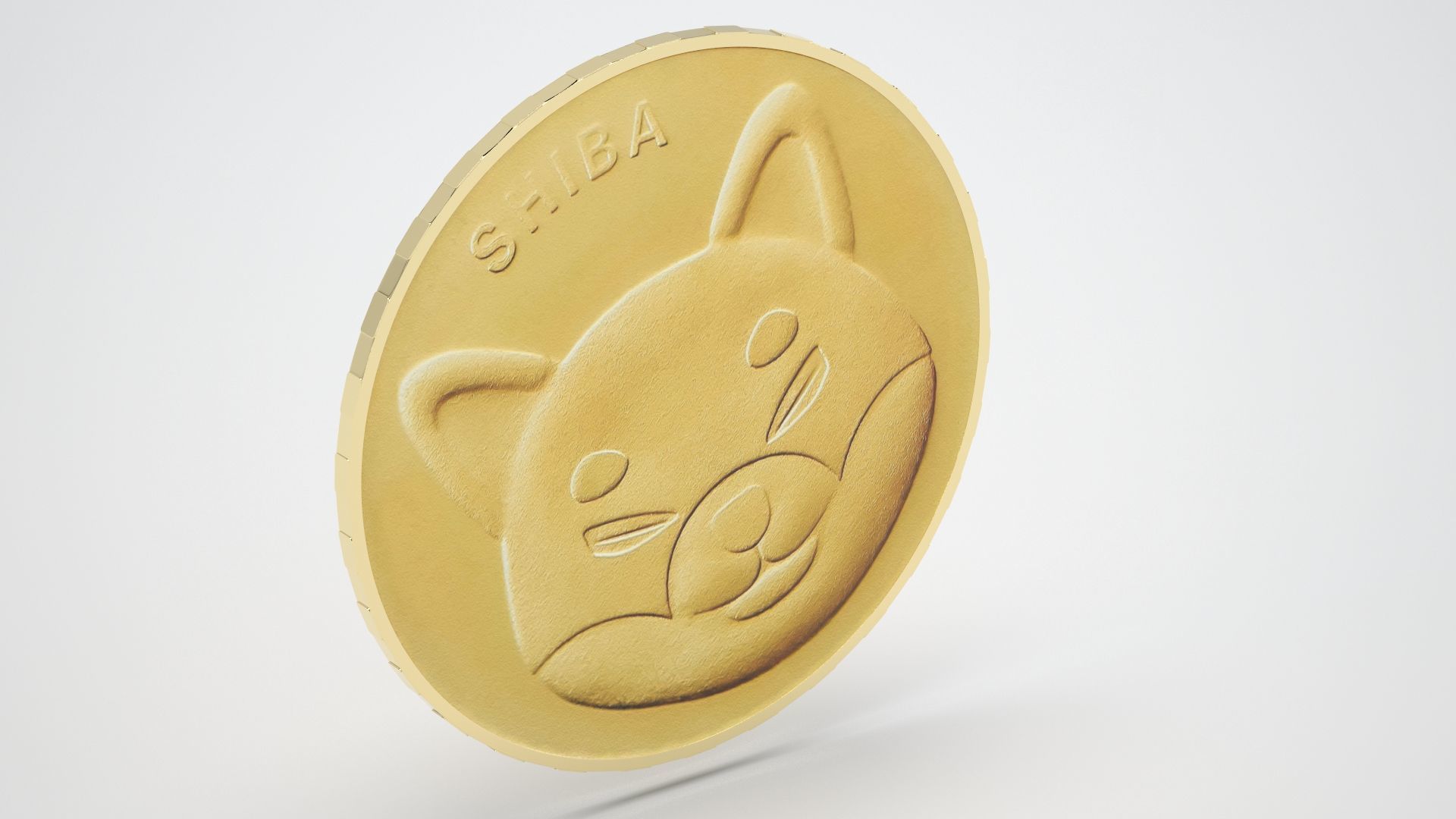 Gold Shiba Coin 3D model_6