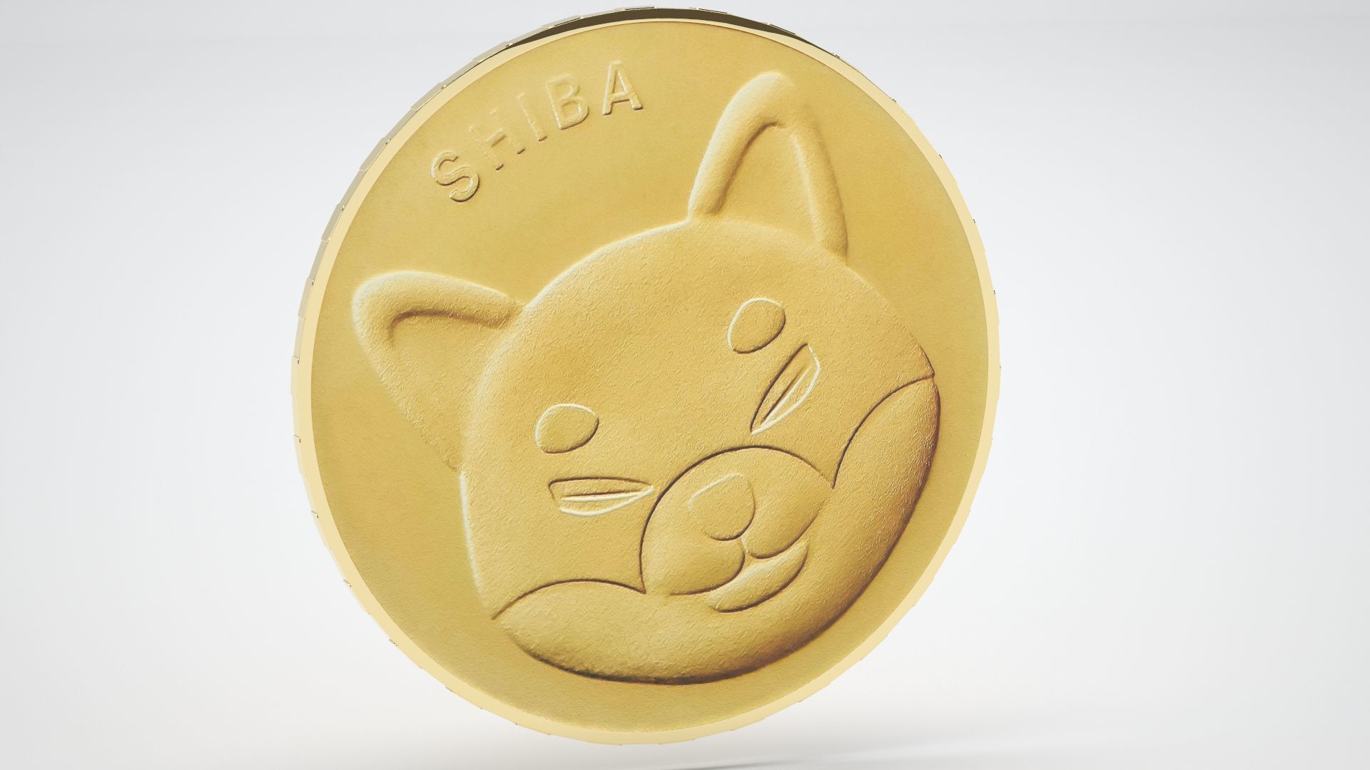 Gold Shiba Coin 3D model_5