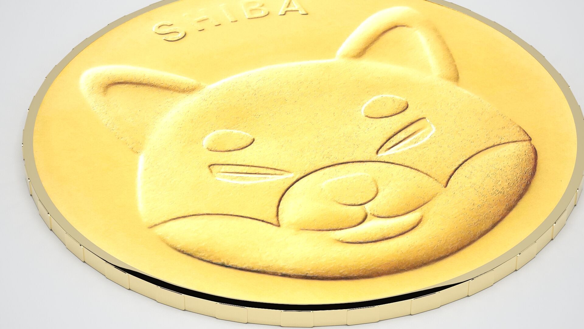 Gold Shiba Coin 3D model_3