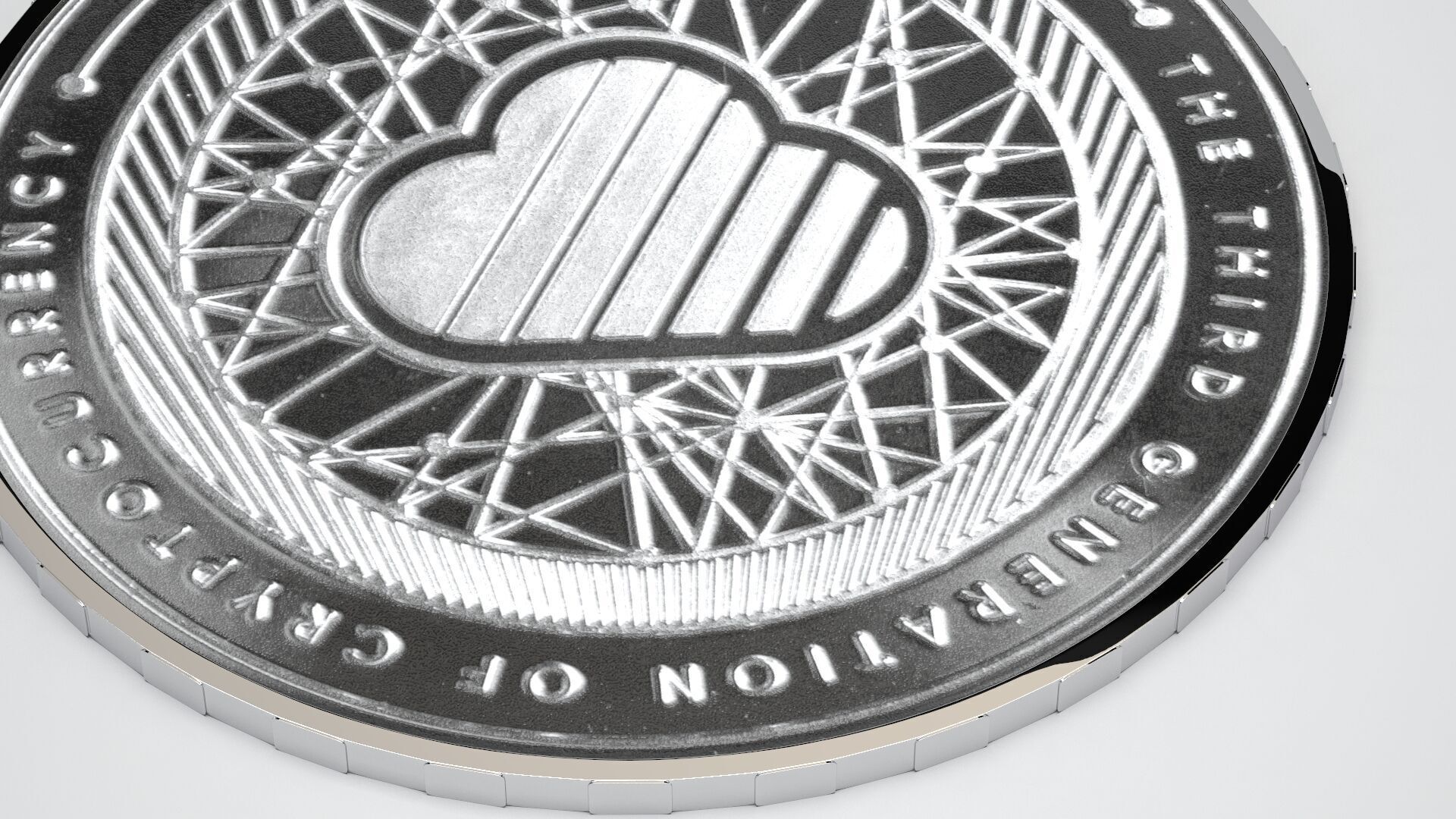 Silver Skycoin 3D model_3