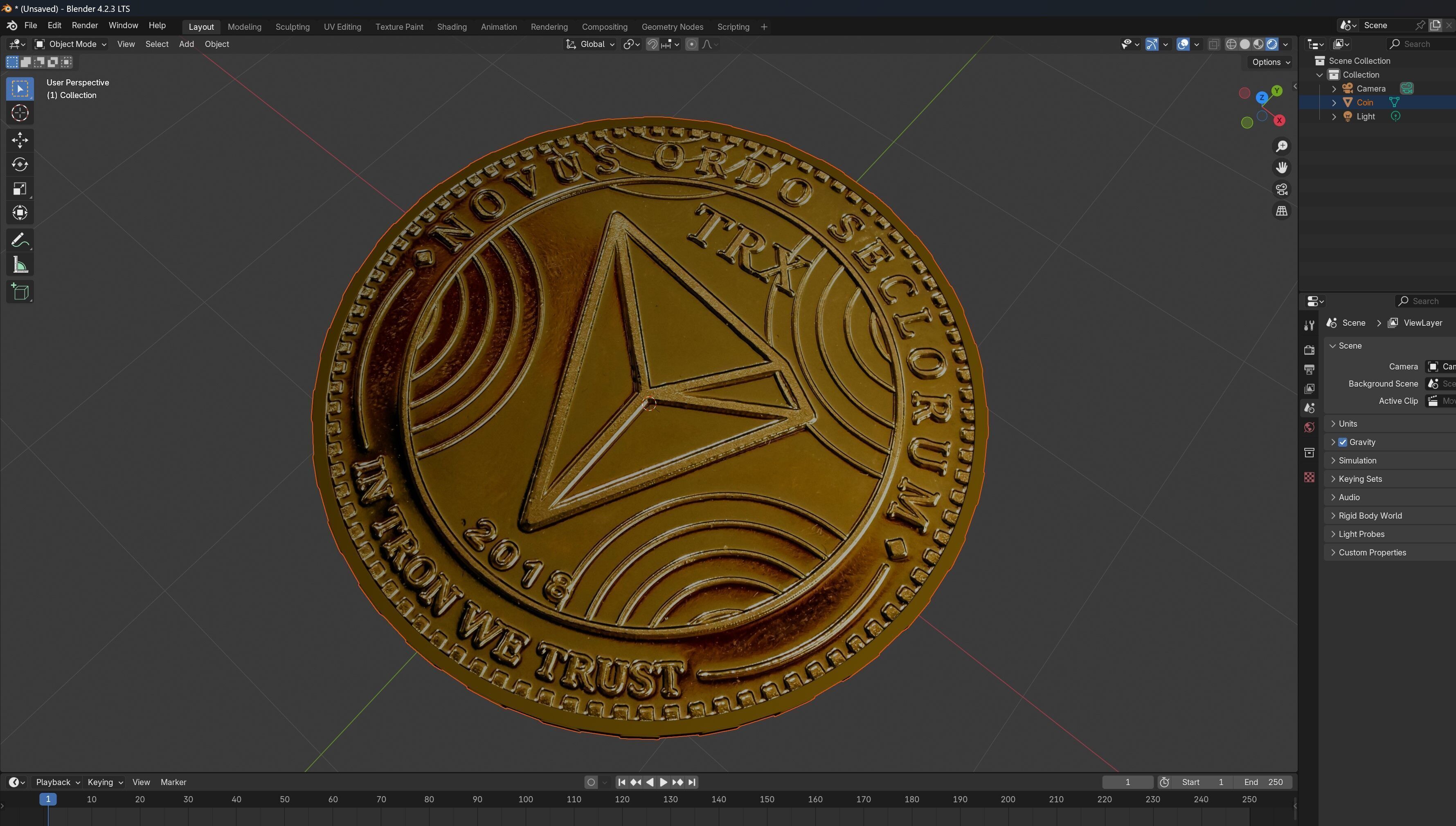 Tron Coin 3D model_7