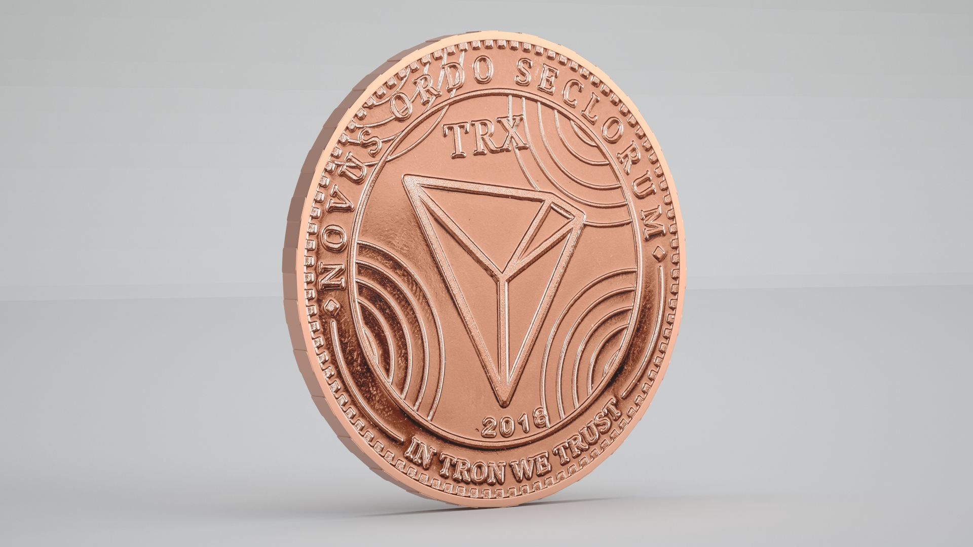 Tron Coin Copper 3D model_1